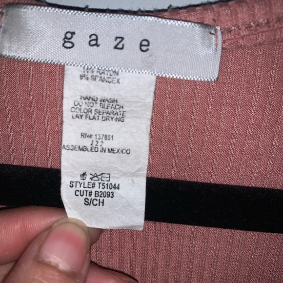 Small Dark Pink Top with Front Tie - Picture 2 of 2